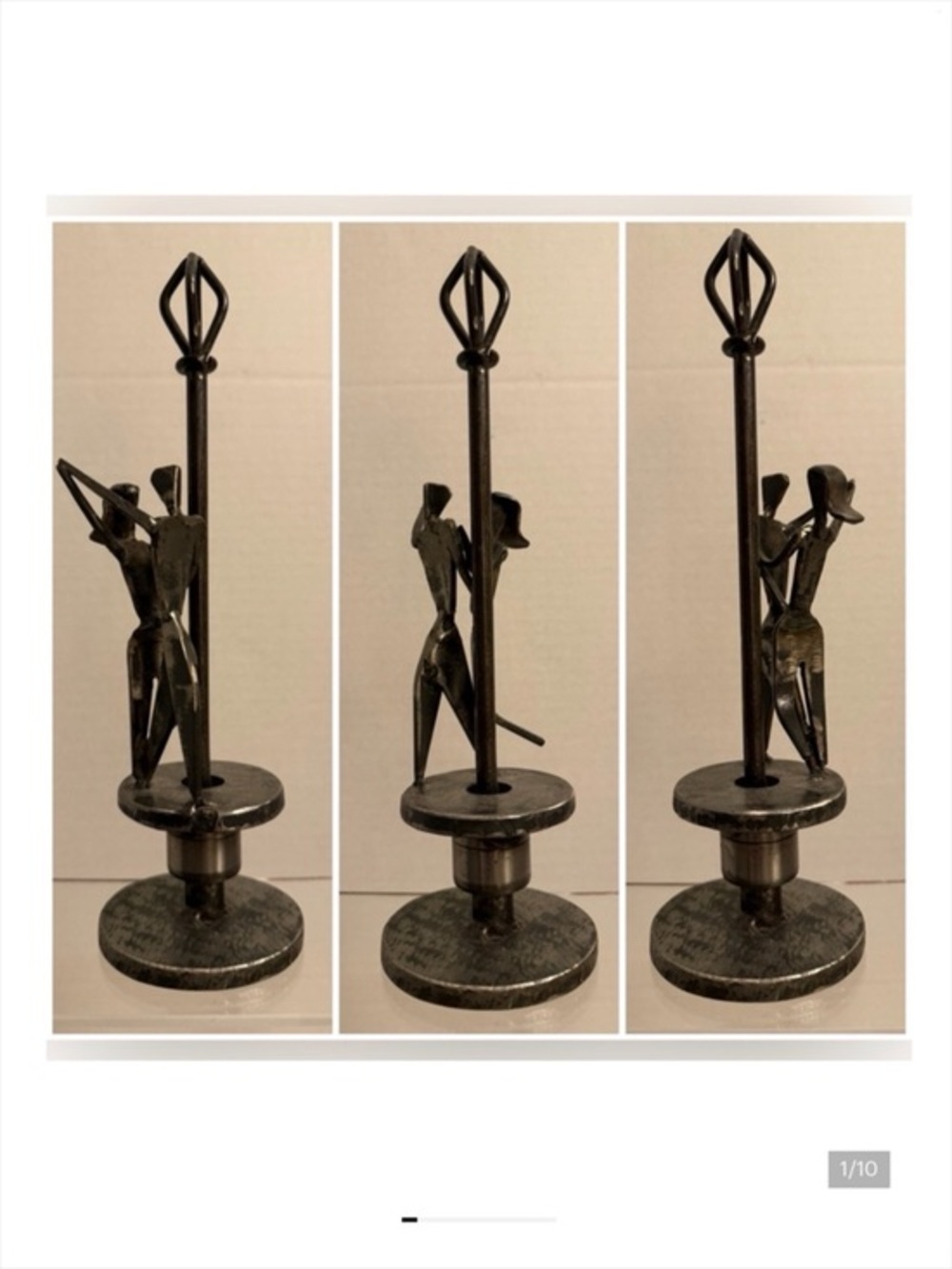 JF “Jorge Fernández” Artisanal Hand-Forged Dancing Figures Metal Sculpture 10½″